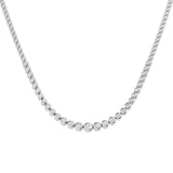 Graduated Rub Over Diamond Tennis Necklace 5.00ct G/SI 18k White Gold - All Diamond