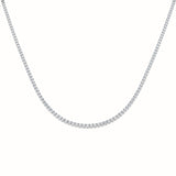 Half Set Diamond Tennis Necklace 2.70ct G/SI Quality 18k White Gold - All Diamond