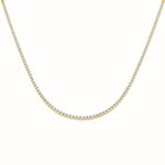 Half Set Diamond Tennis Necklace 2.70ct G/SI Quality 18k Yellow Gold - All Diamond