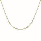 Half Set Diamond Tennis Necklace 2.70ct G/SI Quality 18k Yellow Gold - All Diamond