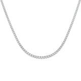 Half Set Diamond Tennis Necklace 6.10ct G/SI Quality 18k White Gold - All Diamond