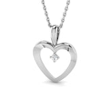 Heart Pendant 0.02ct Diamond 9K White Gold - All Diamond