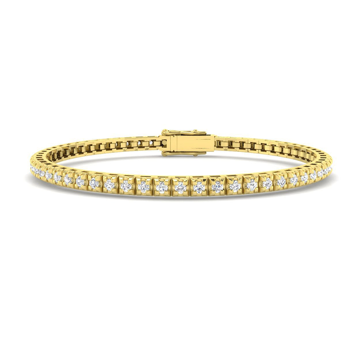 Illusion Diamond Tennis Bracelet 1.50ct G/SI in 9k Yellow Gold - All Diamond