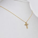 Modern Diamond Cross Pendant Necklace 0.50ct in 9k Yellow Gold - All Diamond