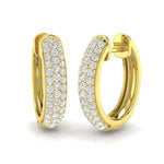 Pave Diamond Hoop Earrings 0.70ct G/SI Quality in 18k Yellow Gold - All Diamond