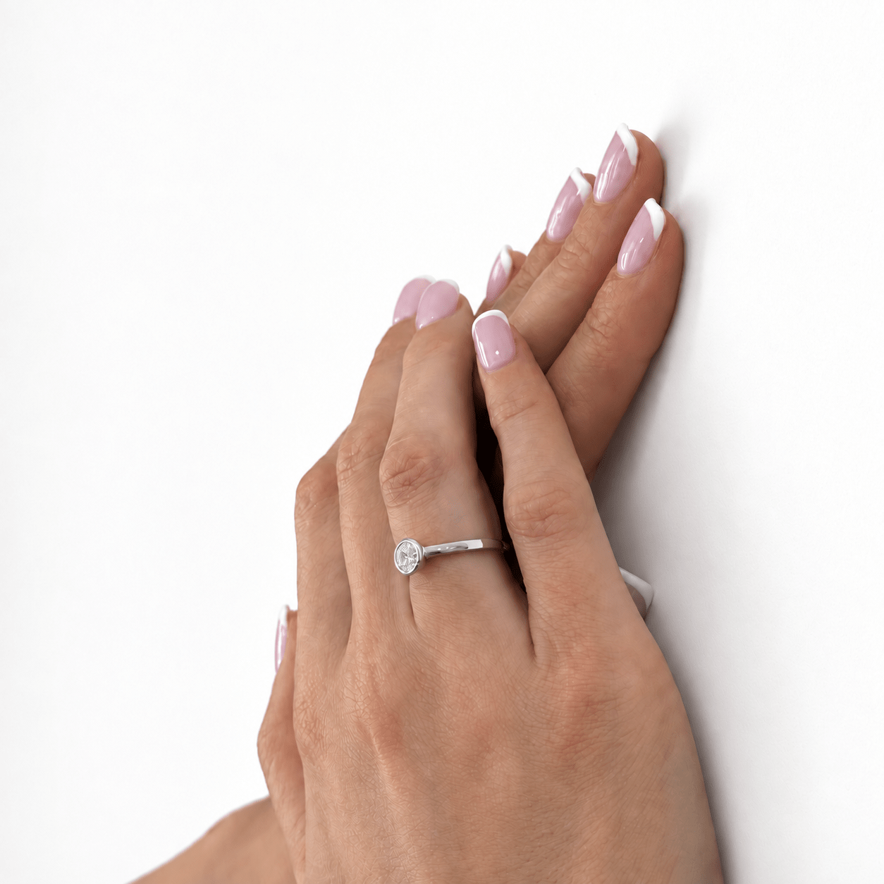 Rub Over Diamond Solitaire Engagement Ring 0.50ct G/SI in Platinum - All Diamond