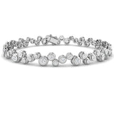Rub Over Diamond Tennis Bracelet 1.40ct G/SI in 18k White Gold - All Diamond