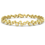 Rub Over Diamond Tennis Bracelet 1.40ct G/SI in 18k Yellow Gold - All Diamond