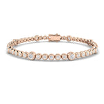 Rub Over Diamond Tennis Bracelet 1.50ct G/SI in 18k Rose Gold - All Diamond