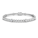 Rub Over Diamond Tennis Bracelet 1.50ct G/SI in 18k White Gold - All Diamond