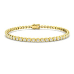 Rub Over Diamond Tennis Bracelet 2.00ct G/SI in 9k Yellow Gold - All Diamond