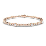 Rub Over Diamond Tennis Bracelet 2.50ct G/SI in 18k Rose Gold - All Diamond