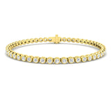 Rub Over Diamond Tennis Bracelet 3.00ct G/SI in 18k Yellow Gold - All Diamond