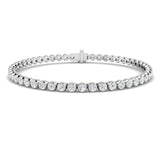 Rub Over Diamond Tennis Bracelet 3.00ct G/SI in 9k White Gold - All Diamond