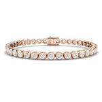 Rub Over Diamond Tennis Bracelet 4.00ct G/SI in 18k Rose Gold - All Diamond