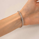 Rub Over Diamond Tennis Bracelet 4.00ct G/SI in 18k White Gold - All Diamond