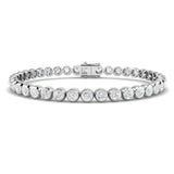 Rub Over Diamond Tennis Bracelet 4.00ct G/SI in 18k White Gold - All Diamond