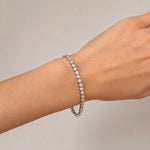 Rub Over Diamond Tennis Bracelet 4.00ct G/SI in 18k White Gold - All Diamond