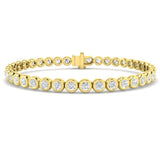 Rub Over Diamond Tennis Bracelet 5.00ct G/SI in 18k Yellow Gold - All Diamond