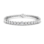 Rub Over Diamond Tennis Bracelet 5.15ct G/SI in 18k White Gold - All Diamond