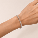 Rub Over Diamond Tennis Bracelet 6.00ct G/SI in 18k White Gold - All Diamond