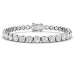 Rub Over Diamond Tennis Bracelet 6.00ct G/SI in 18k White Gold - All Diamond