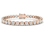 Rub Over Diamond Tennis Bracelet 8.00ct G/SI in 18k Rose Gold - All Diamond