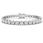 Rub Over Diamond Tennis Bracelet 8.00ct G/SI in 18k White Gold - All Diamond