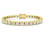 Rub Over Diamond Tennis Bracelet 8.00ct G/SI in 18k Yellow Gold - All Diamond
