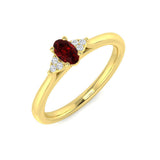 Ruby 0.30ct Diamond 0.03ct Cluster Ring 9k Yellow Gold - All Diamond