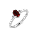 Ruby 0.50ct Diamond 0.04ct Cluster Ring 9k White Gold - All Diamond