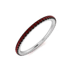 Ruby Full Eternity Ring 0.30ct 50 Stone in 18k White Gold - All Diamond