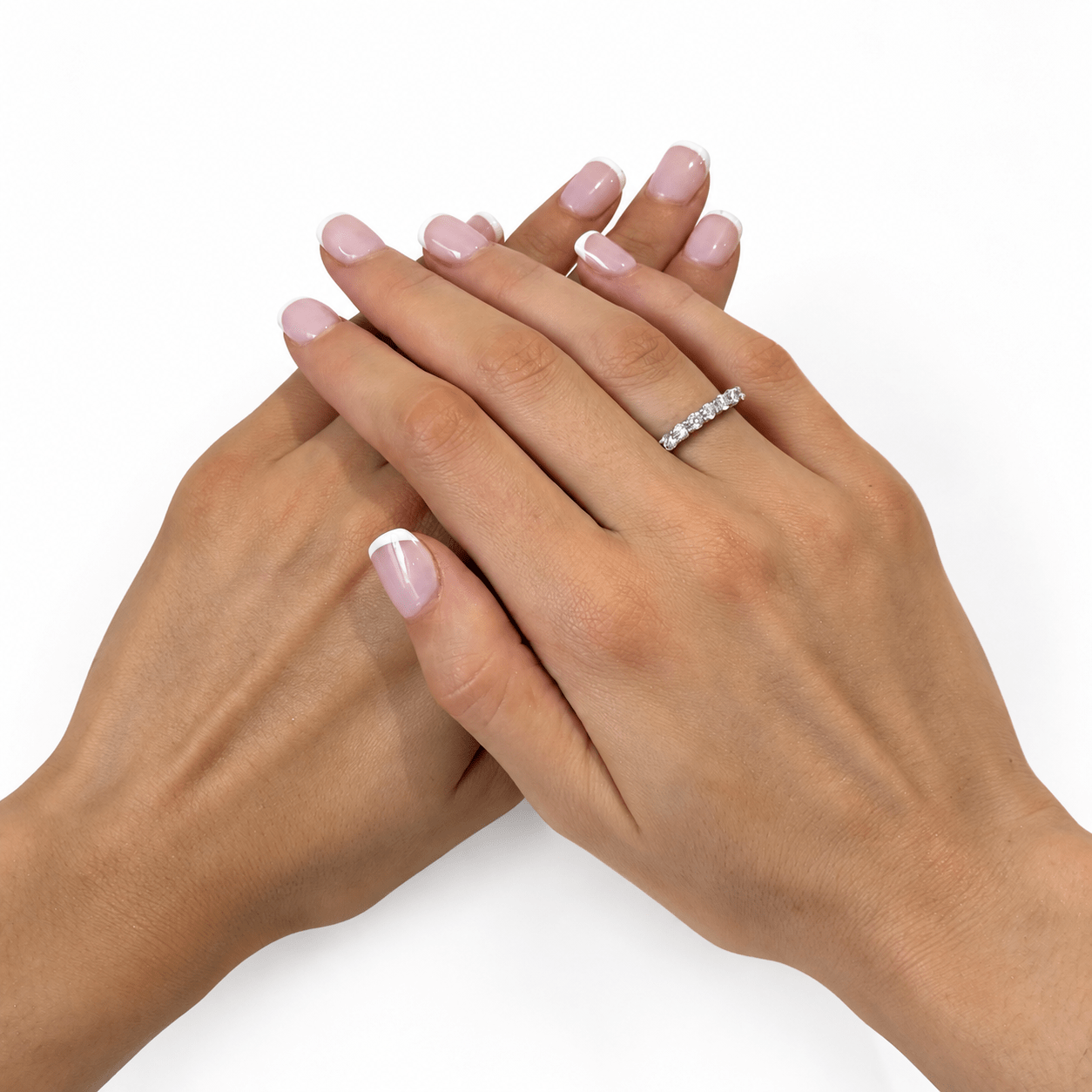 Seven Stone Diamond Ring with 0.75ct G/SI Quality in Platinum - All Diamond