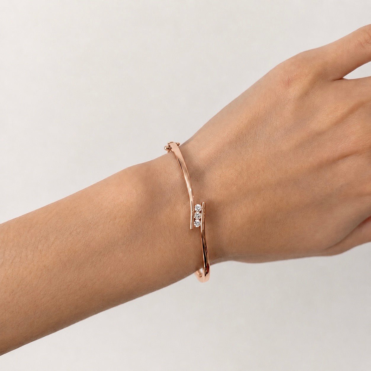 Tension Set Diamond Bangle 0.33ct G/SI Diamond in 9k Rose Gold - All Diamond