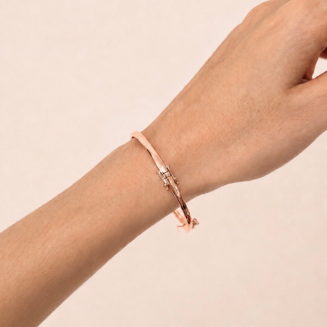 Tension Set Diamond Bangle 0.75ct G/SI Diamond in 18k Rose Gold - All Diamond