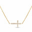 0.10ct Classic Sideways Diamond Cross Pendant Necklace 9k Yellow Gold - All Diamond