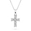 0.15ct Look Classic Claw Set Diamond Cross Pendant in 9k White Gold - All Diamond
