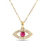 0.25ct Diamond and Ruby 18k Yellow Gold 'Evil Eye' Hamsa Pendant - All Diamond