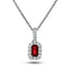 0.25ct Ruby & 0.15ct G/SI Diamond Necklace in 18k White Gold - All Diamond