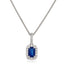 0.40ct Blue Sapphire & 0.15ct G/SI Diamond Necklace in 18k White Gold - All Diamond