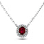 0.40ct Ruby & 0.10ct G/SI Diamond Necklace in 18k White Gold - All Diamond