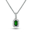 0.70ct Emerald & 0.20ct G/SI Diamond Necklace in 18k White Gold - All Diamond