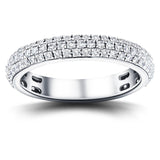 1.00ct G/SI 3 Row Diamond Pave Set Full Eternity Ring in 18k White Gold - All Diamond