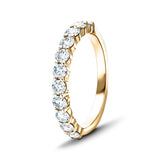 11 Stone Half Eternity Ring 0.75ct G/SI Diamonds in 18k Yellow Gold 2.6mm - All Diamond