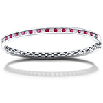 1.10ct Ruby & 0.85ct G/SI Diamond Bangle in 18k White Gold - All Diamond