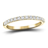 12 Stone Half Eternity Ring 0.55ct G/SI Diamonds in Yellow Gold 2.1mm - All Diamond