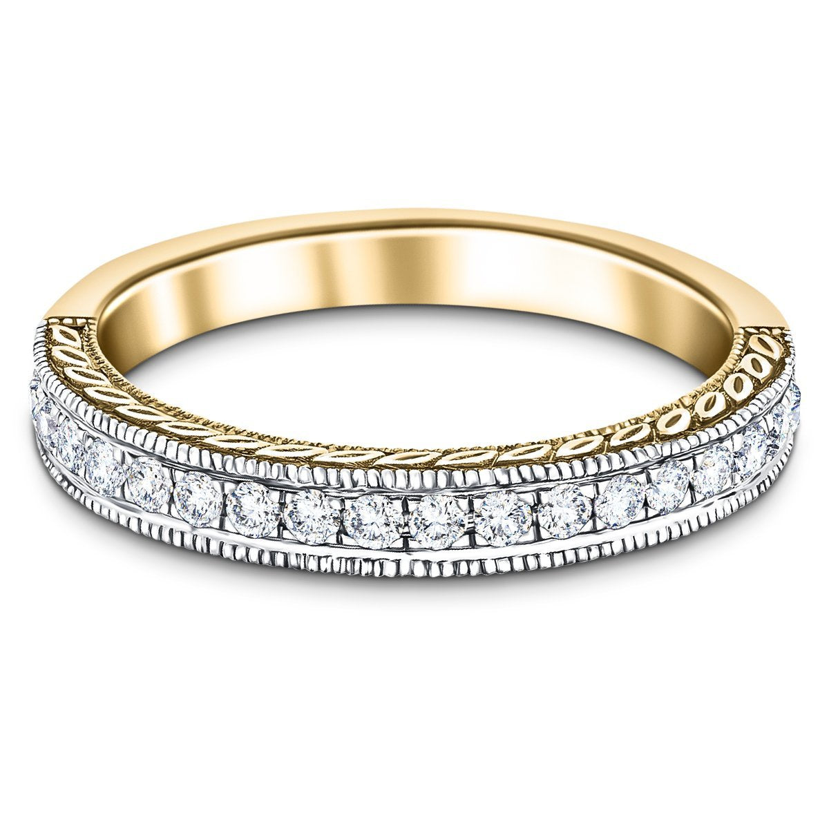 13 Stone Diamond Half Eternity Ring 0.50ct G/SI Diamonds 18k Yellow Gold - All Diamond