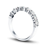 13 Stone Half Eternity Ring 0.50ct G/SI Diamonds in 18k White Gold 2.2mm - All Diamond