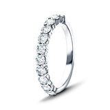 13 Stone Half Eternity Ring 0.50ct G/SI Diamonds in 18k White Gold 2.2mm - All Diamond