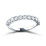 13 Stone Half Eternity Ring 0.50ct G/SI Diamonds in Platinum 2.2mm - All Diamond